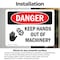 Signmission Keep Hands Out Of Machinery Danger Sign, Vinyl Decal, 7in W x 5in L, 2PK OS-2PACK-DS-D-57-L-1394 - alternate 6